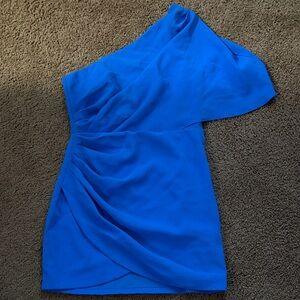 DO+BE Vibrant Blue One-Shoulder Dress